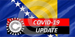 Coronavirus COVID-19 on Bosnia and Herzegovina Flag