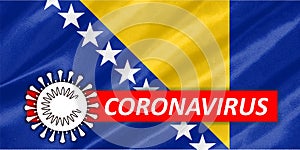 Coronavirus COVID-19 on Bosnia and Herzegovina Flag