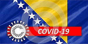 Coronavirus COVID-19 on Bosnia and Herzegovina Flag