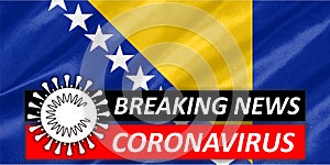 Coronavirus COVID-19 on Bosnia and Herzegovina Flag