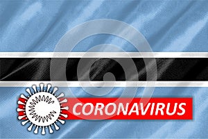 Coronavirus COVID-19 on Botswana Flag