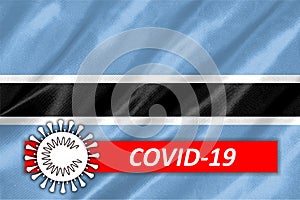 Coronavirus COVID-19 on Botswana Flag
