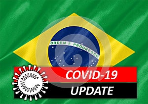 Coronavirus COVID-19 on Brazil Flag