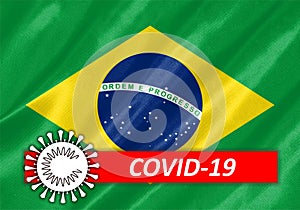 Coronavirus COVID-19 on Brazil Flag