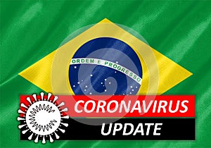 Coronavirus COVID-19 on Brazil Flag