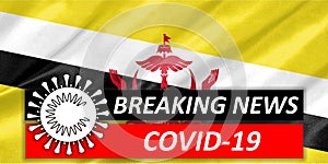 Coronavirus COVID-19 on Brunei Flag