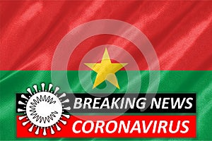 Coronavirus COVID-19 on Burkina Faso Flag