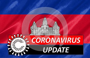 Coronavirus COVID-19 on Cambodia Flag