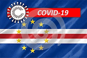 Coronavirus COVID-19 on Cape Verde Flag