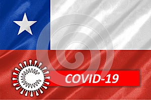 Coronavirus COVID-19 on Chile Flag