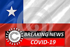 Coronavirus COVID-19 on Chile Flag