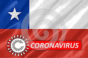 Coronavirus COVID-19 on Chile Flag