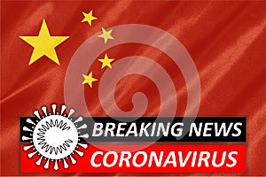 Coronavirus COVID-19 on China Flag