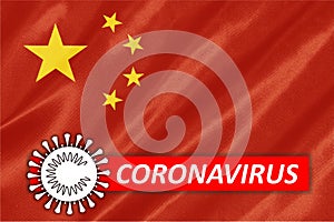 Coronavirus COVID-19 on China Flag