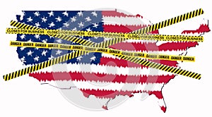 Coronavirus. COVID-19. Concept illustration of America in lockdown