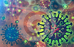Coronavirus covid-19 conceptual background illustration