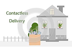 Coronavirus COVID-19 Contactless delivery Transfer