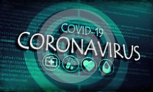 Coronavirus Covid-19 dangerous pandemic flu text background