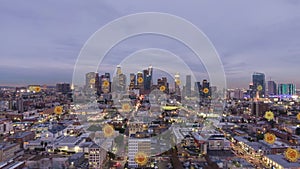 Coronavirus Covid-19 Disappearing in Los Angeles, California, USA. Animation