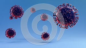 Coronavirus Covid 19 in dome glass. 3d rendering