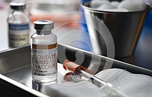 Coronavirus covid-19 experimental vaccine in a laboratory