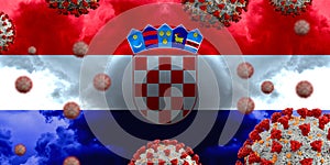 Coronavirus Covid-19 with Flag of Croatia