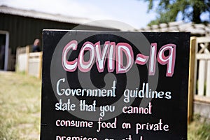 A coronavirus covid-19 government guidlines warning sign.