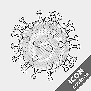 Coronavirus COVID-19. Isometry 3D line vector icon