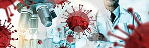 Coronavirus COVID-19 medical test vaccine research and development concept