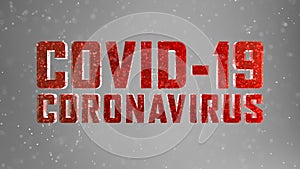 Coronavirus COVID-19 modern typography lettering title on white background
