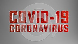 Coronavirus COVID-19 modern typography lettering title on white background