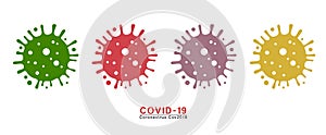 Coronavirus Covid-19 mutation icons.