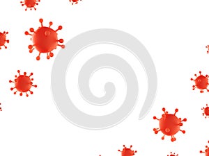Coronavirus covid-19 outbreak of influenza virus 3d rendering design with space for your text on white. Medical background