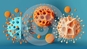 Coronavirus (COVID-19) pandemic risk concept of the COVID-19 virus disease Virus microscope close up view.