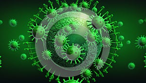 Coronavirus (COVID-19) pandemic risk concept of the COVID-19 virus disease Virus microscope close up view.