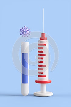 Coronavirus COVID-19 pcr test isolated on blue background.