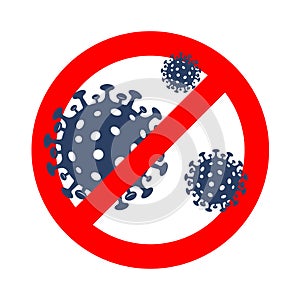 Coronavirus Covid 19 stop vector icon. Coronavirus 2019 nCov, virus epidemic, antiviral stop sign