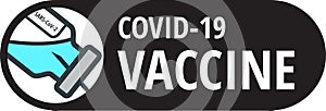 Coronavirus Covid-19 vaccine bottle and syringe sign