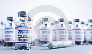 Coronavirus Covid-19 vaccine. Covid19 vaccination production and supply