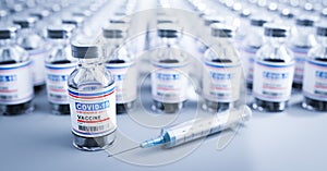 Coronavirus Covid-19 vaccine. Covid19 vaccination production and supply