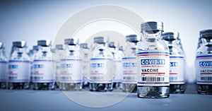 Coronavirus Covid-19 vaccine. Covid19 vaccination production and supply