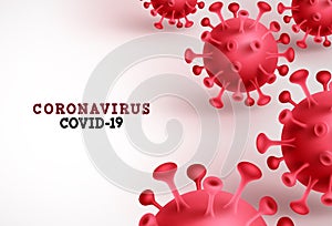 Coronavirus covid-19 vector background. Corona virus covid19 text in white empty space