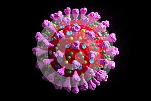 Coronavirus COVID-19 virus realistic 3D render