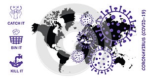 Coronavirus COVID-19 world map