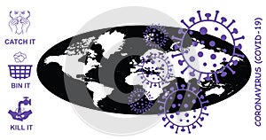 Coronavirus COVID-19 world map