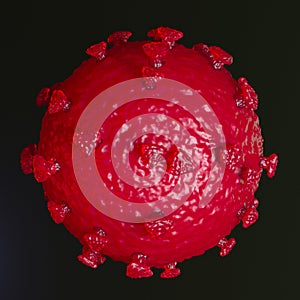 Coronavirus COVID-19 3d Model on black background