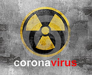 Coronavirus covid19 danger symbol on the wall photo