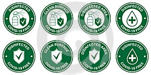 Covid free safety restaurant icons