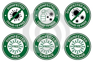 Covid free safety restaurant icons