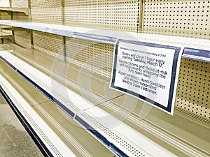 Coronavirus, COVID-19, hoarding,  empty store shelves